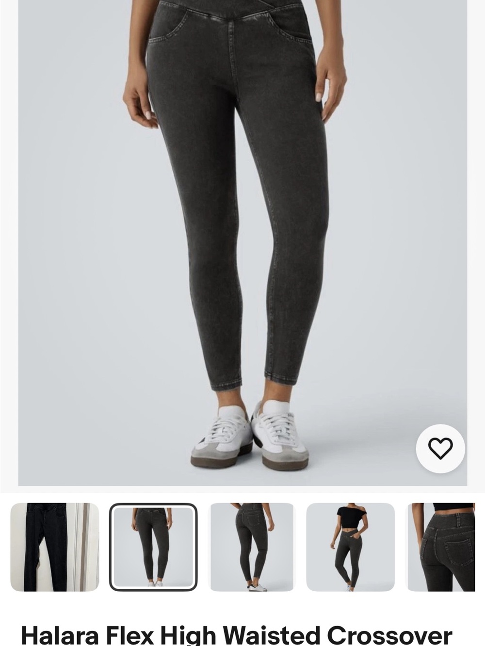 HALARA Flex High-Waisted Crossover Jeggings - Charcoal Black